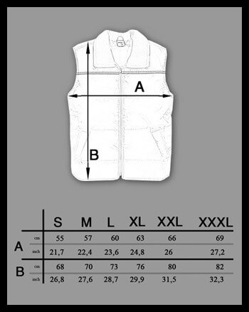 Mens Vest Size Chart