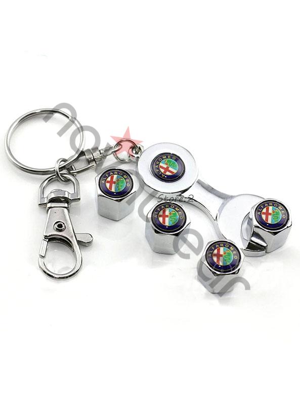 Alfa Romeo Keychain, Rims Caps Set