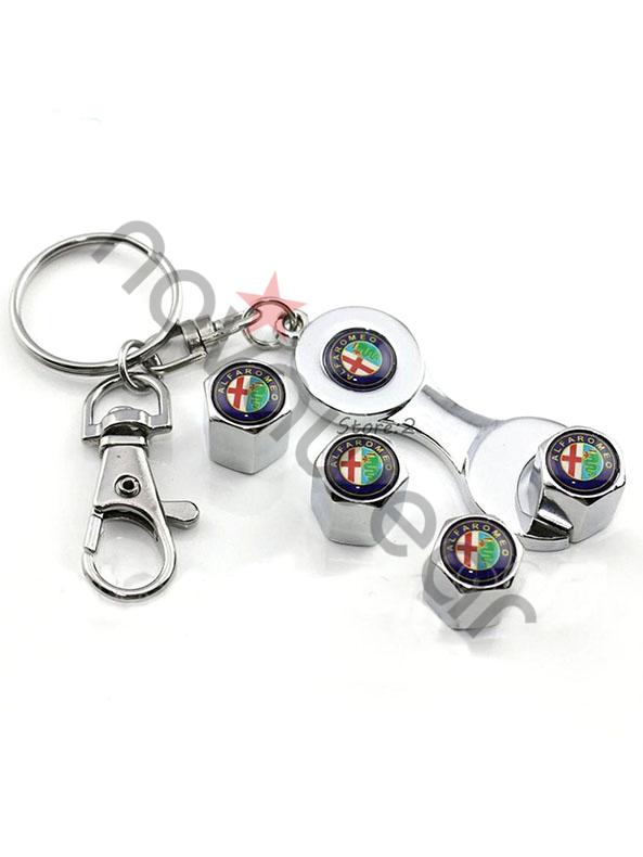 Alfa Romeo Keychain, Rims Caps Set 